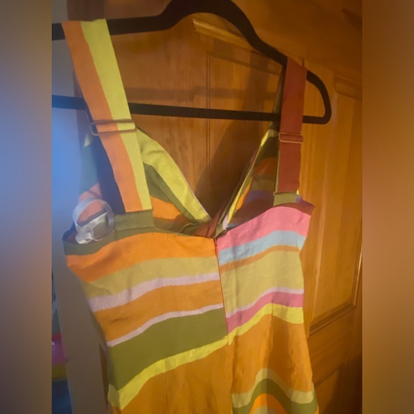 Cala de la Cruz Dress NEW one of a kind, striped linen cut-out dress Retail $525 - Picture 6 of 9